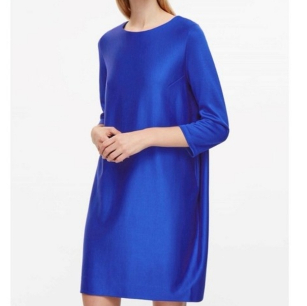 COS Cape Shift Cobalt Blue Women's Dress